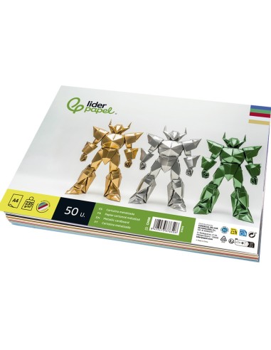 CARTULINA METALIZADA DIN A4 PACK 50 H.SURTIDAS 5 COL.