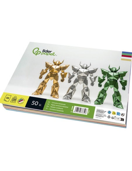 CARTULINA METALIZADA DIN A4 PACK 50 H.SURTIDAS 5 COL.