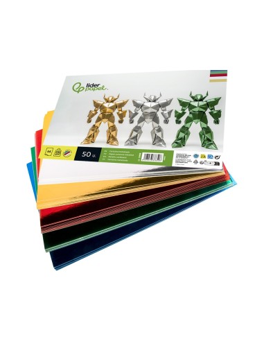 CARTULINA METALIZADA DIN A4 PACK 50 H.SURTIDAS 5 COL.