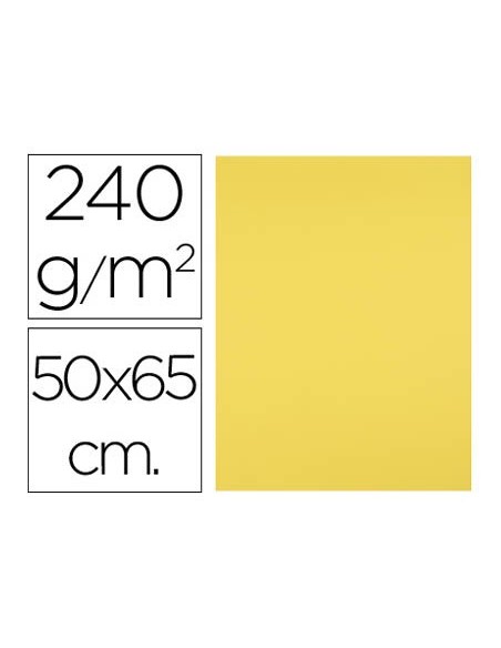 CARTULINA LIDERPAPEL 50X65 CM 240G/M2 AM.LIMON PAQUETE 25 UNIDADES