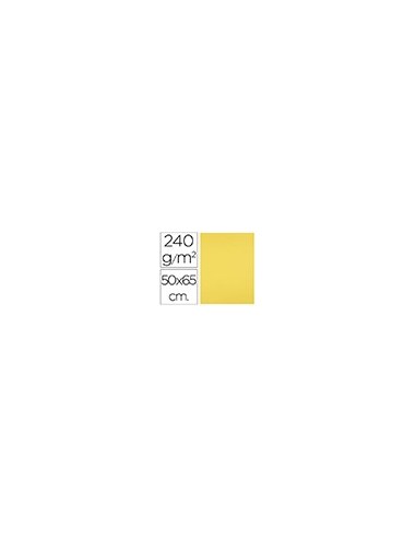 CARTULINA LIDERPAPEL 50X65 CM 240G/M2 AM.LIMON PAQUETE 25 UNIDADES
