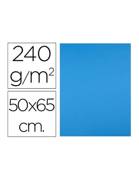 CARTULINA LIDERPAPEL 50X65 CM 240G/M2 AZ.TURQUESA PAQUETE 25 UNIDADES