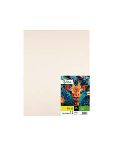 CARTULINA LIDERPAPEL 50X65 CM 240G/M2 CREMA PAQUETE 25 UNIDADES