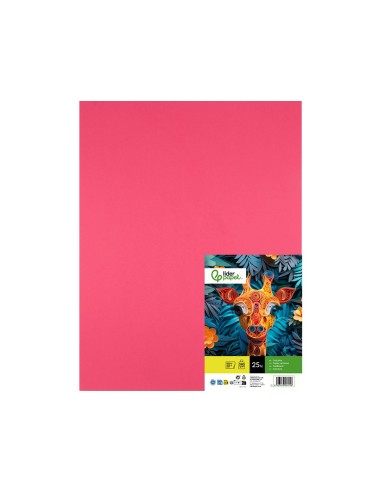 CARTULINA LIDERPAPEL 50X65 CM 240G/M2 FUCSIA PAQUETE 25 UNIDADES