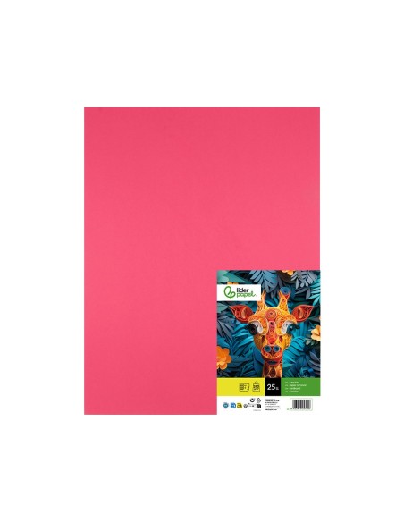 CARTULINA LIDERPAPEL 50X65 CM 240G/M2 FUCSIA PAQUETE 25 UNIDADES