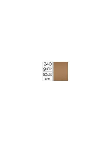 CARTULINA LIDERPAPEL 50X65 CM 240G MARRON ESCOLAR PAQUETE 25 UNIDADES