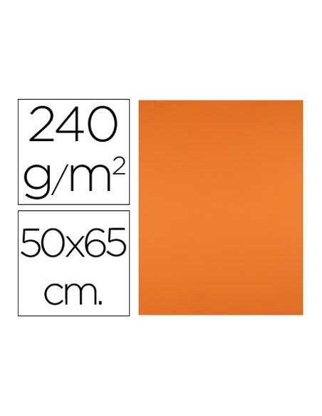 CARTULINA LIDERPAPEL 50X65 CM 240G/M2 NARANJA PAQUETE 25 UNIDADES
