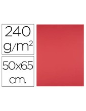 CARTULINA LIDERPAPEL 50X65 CM 240G/M2 ROJO PAQUETE 25 UNIDADES