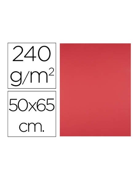 CARTULINA LIDERPAPEL 50X65 CM 240G/M2 ROJO PAQUETE 25 UNIDADES