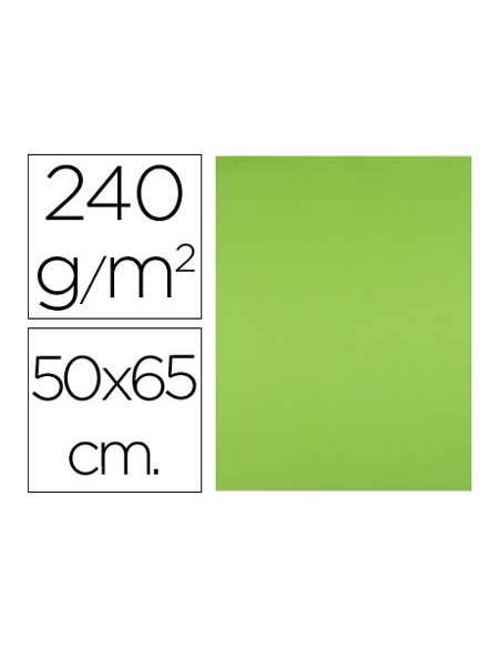 CARTULINA LIDERPAPEL 50X65 CM 240G/M2 VE.HIERBA PAQUETE 25 UNIDADES
