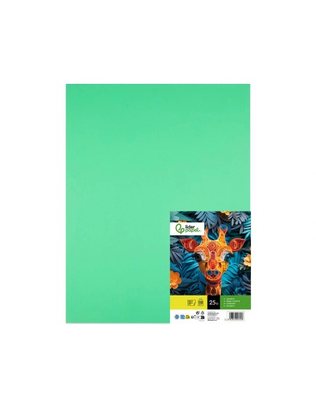 CARTULINA LIDERPAPEL 50X65 CM 240G/M2 VE.NAVIDAD PAQUETE 25 UNIDADES