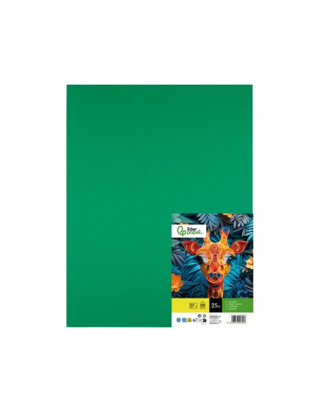 CARTULINA LIDERPAPEL 50X65 CM 240G/M2 VERDE PAQUETE 25 UNIDADES