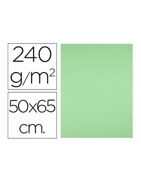 CARTULINA LIDERPAPEL 50X65 CM 240G/M2 VE.PISTACHO PAQUETE 25 UNIDADES