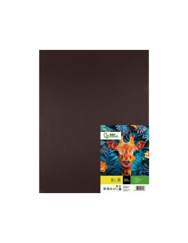 CARTULINA LIDERPAPEL 50X65 180 GR MARRON PAQUETE 25