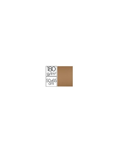 CARTULINA LIDERPAPEL 50X65 180 GR MARRON ESCOLAR PAQUETE 25