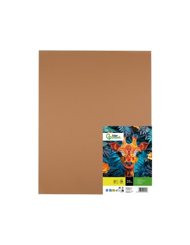 CARTULINA LIDERPAPEL 50X65 180 GR MARRON ESCOLAR PAQUETE 25