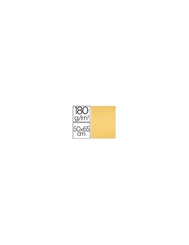 CARTULINA LIDERPAPEL 50X65 180 GR ORO PAQUETE 25