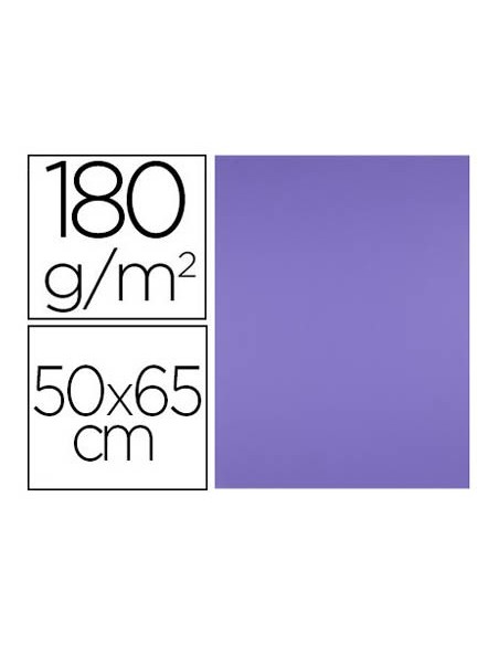 CARTULINA LIDERPAPEL 50X65 180 GR PURPURA PAQUETE 25