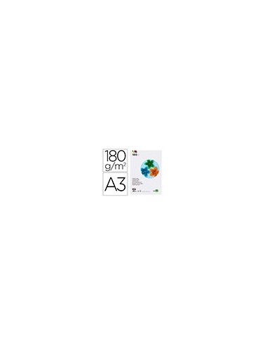CARTULINA LIDERPAPEL A3 180G/M2 10 COLORES SURTIDOS PAQUETE 100 HOJAS