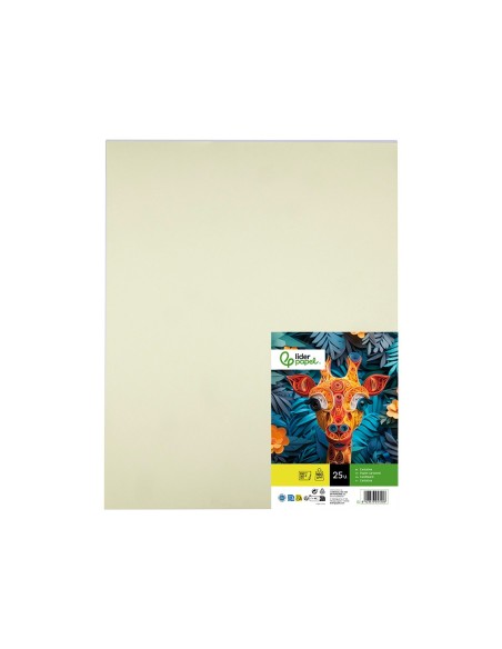 CARTULINA LIDERPAPEL 50X65 CM 180G/M2 AMARILLO PAQUETE DE 25