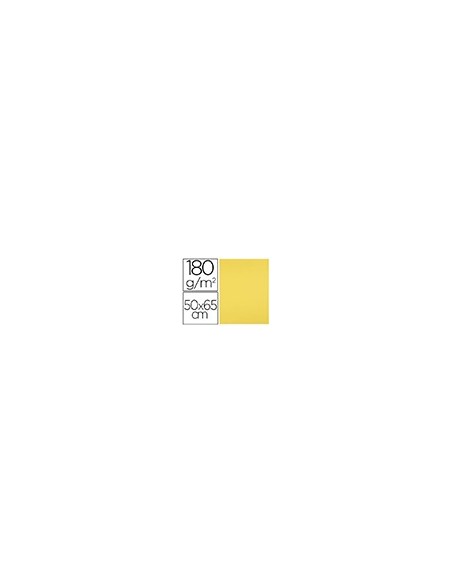 CARTULINA LIDERPAPEL 50X65 CM 180G/M2 AMARILLO LIMON PAQUETE DE 25