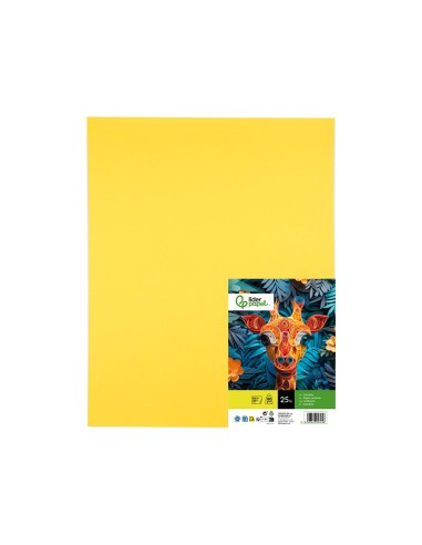 CARTULINA LIDERPAPEL 50X65 CM 180G/M2 AMARILLO LIMON PAQUETE DE 25