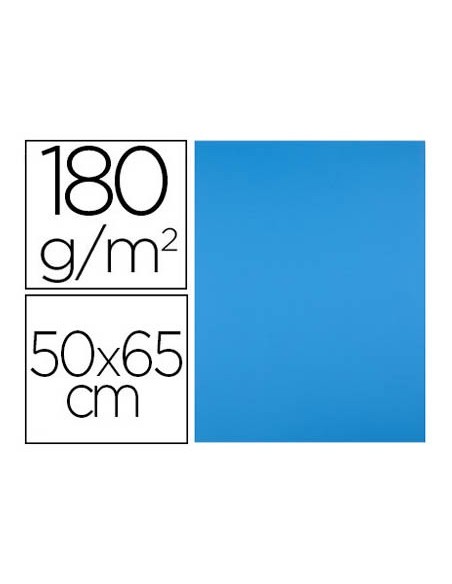 CARTULINA LIDERPAPEL 50X65 CM 180G/M2 AZUL PAQUETE DE 25