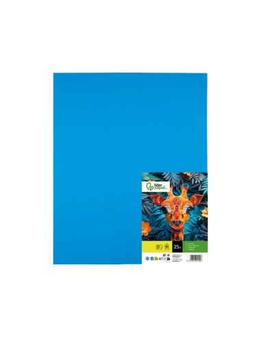 CARTULINA LIDERPAPEL 50X65 CM 180G/M2 AZUL PAQUETE DE 25