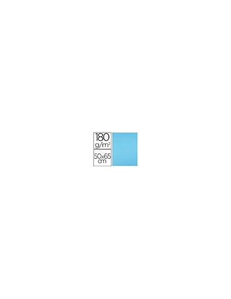 CARTULINA LIDERPAPEL 50X65 CM 180G/M2 AZUL TURQUESA PAQUETE DE 25