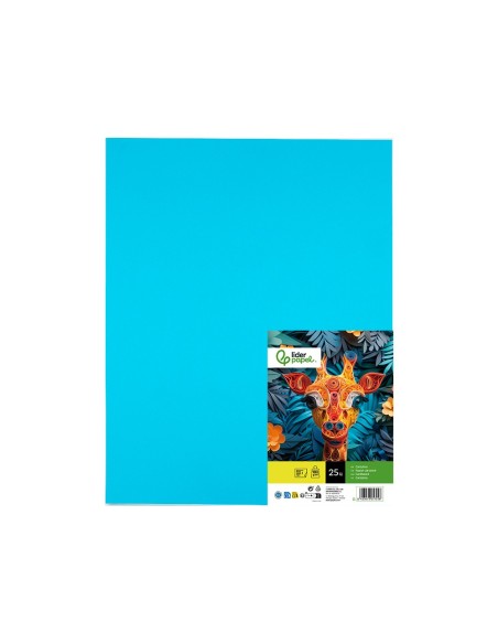CARTULINA LIDERPAPEL 50X65 CM 180G/M2 AZUL TURQUESA PAQUETE DE 25