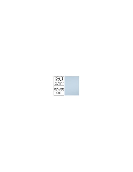 CARTULINA LIDERPAPEL 50X65 CM 180G/M2 CELESTE PAQUETE DE 25