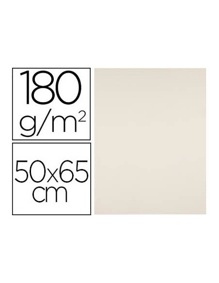 CARTULINA LIDERPAPEL 50X65 CM 180G/M2 CREMA PAQUETE DE 25