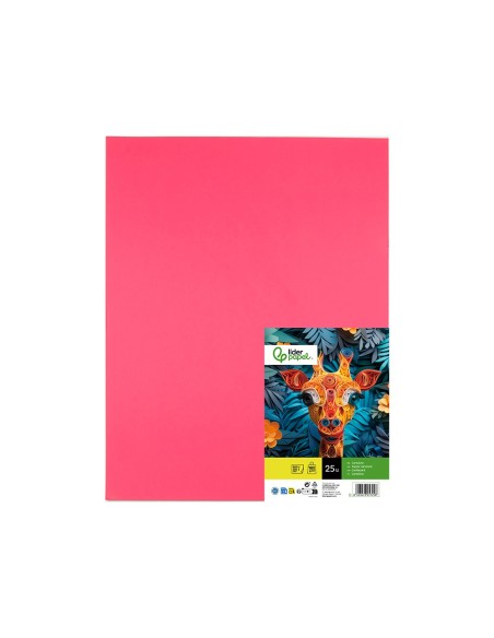 CARTULINA LIDERPAPEL 50X65 CM 180G/M2 FUCSIA PAQUETE DE 25