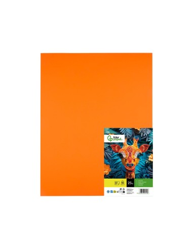 CARTULINA LIDERPAPEL 50X65 CM 180G/M2 NARANJA FUERTE PAQUETE DE 25