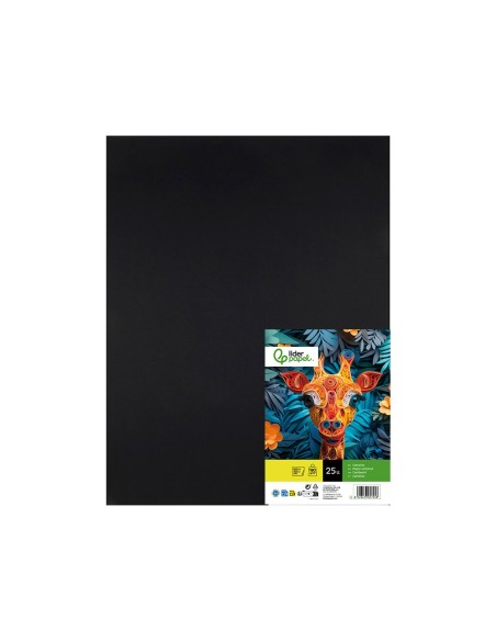 CARTULINA LIDERPAPEL 50X65 CM 180G/M2 NEGRO PAQUETE DE 25