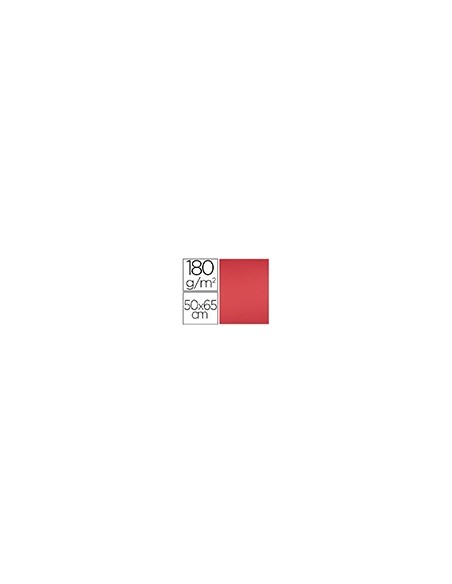 CARTULINA LIDERPAPEL 50X65 CM 180G/M2 ROJO PAQUETE DE 25