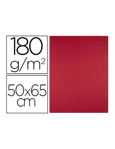CARTULINA LIDERPAPEL 50X65 CM 180G/M2 ROJO NAVIDAD PAQUETE DE 25