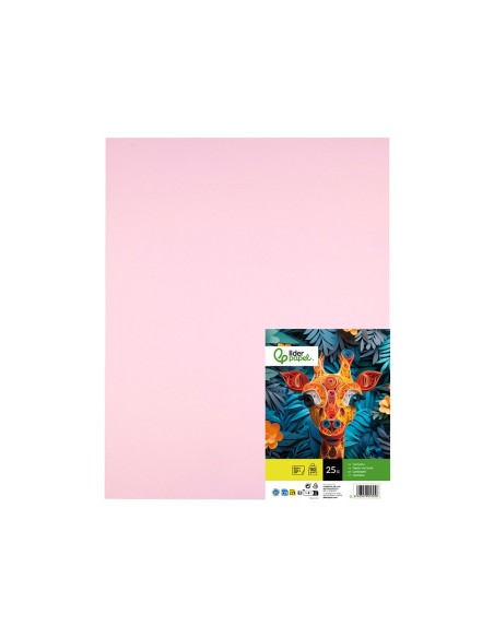 CARTULINA LIDERPAPEL 50X65 CM 180G/M2 ROSA PAQUETE DE 25