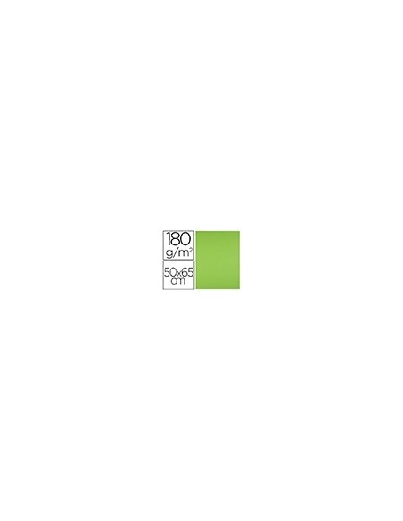 CARTULINA LIDERPAPEL 50X65 CM 180G/M2 VERDE HIERBA PAQUETE DE 25