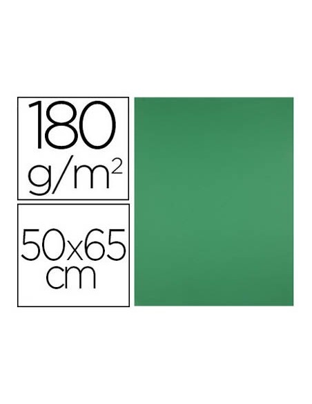 CARTULINA LIDERPAPEL 50X65 CM 180G/M2 VERDE NAVIDAD PAQUETE DE 25