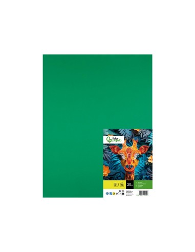 CARTULINA LIDERPAPEL 50X65 CM 180G/M2 VERDE NAVIDAD PAQUETE DE 25