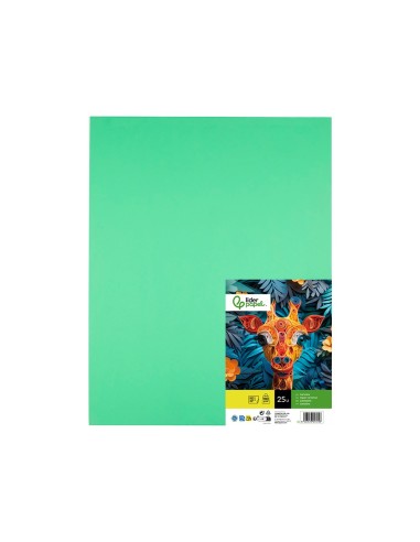 CARTULINA LIDERPAPEL 50X65 CM 180G/M2 VERDE PISTACHO PAQUETE DE 25
