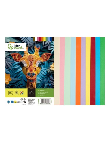 CARTULINA  50X65 CM 180G/M2 10 SURT.PAQUETE 10H.