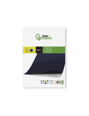 PAPEL CARBON LIDERPAPEL FILM AZUL TAMAÑO DIN A4 CAJA DE 100 HOJAS