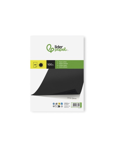 PAPEL CARBON LIDERPAPEL FILM NEGRO TAMAÑO DIN A4 CAJA DE 100 HOJAS