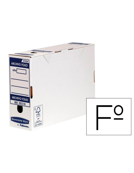 CAJA ARCHIVO DEFINITIVO FELLOWES FL. CARTON REC 100%  100MM  AUTO AZ.