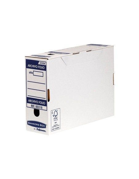 CAJA ARCHIVO DEFINITIVO FELLOWES FL. CARTON REC 100%  100MM  AUTO AZ.