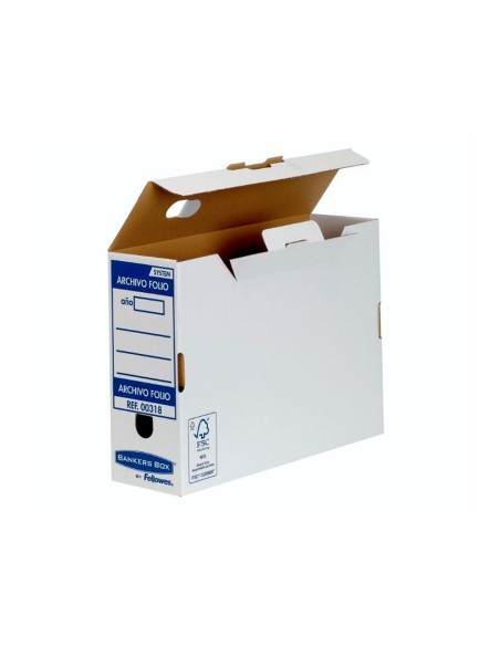 CAJA ARCHIVO DEFINITIVO FELLOWES FL. CARTON REC 100%  100MM  AUTO AZ.