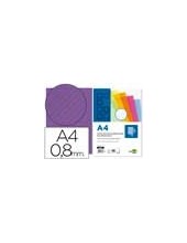 TAPA ENCUADERNACION PP ONDULADO DIN A4 VIOLETA 0,8 MM 50 UD**57183 2