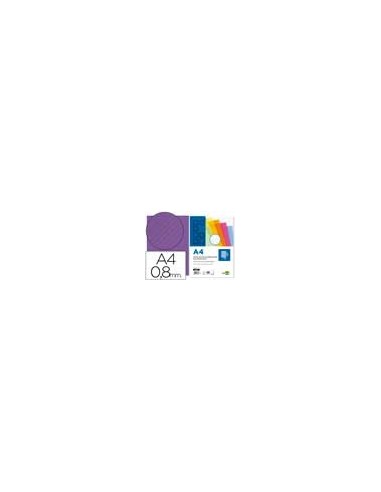 TAPA ENCUADERNACION PP ONDULADO DIN A4 VIOLETA 0,8 MM 50 UD**57183